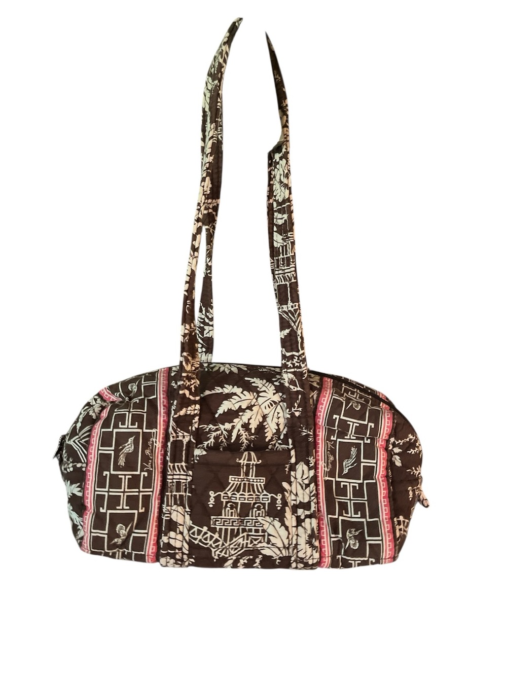VERA BRADLEY Quilted Printed Cosmetic Bag Black, Cream & Red